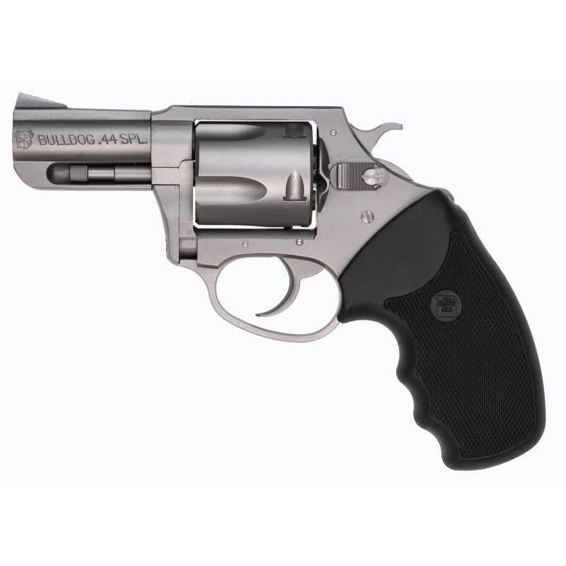 Charter Arms, Bulldog, Revolver, 44 Special, 2.5" Barrel, Steel, Stainless Finish, Silver, Rubber Grips, Fixed Sights, 5 Rounds
