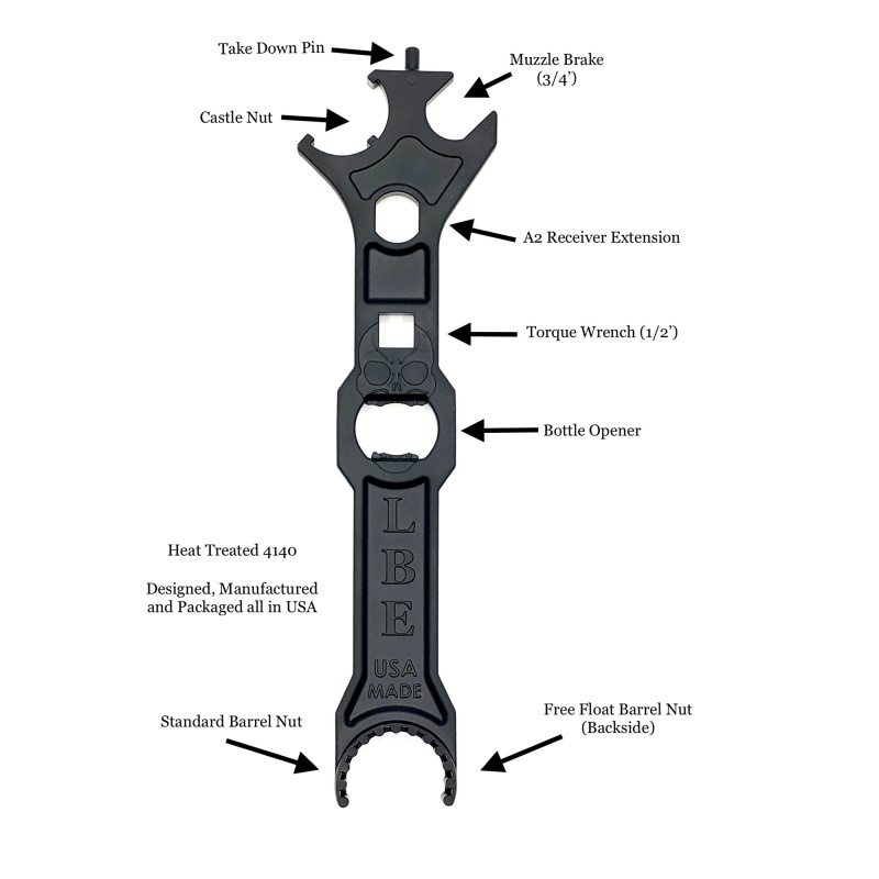 Lbe Unlimited, Armorers Tool, For Ar-15, 4140 Steel Construction, Black