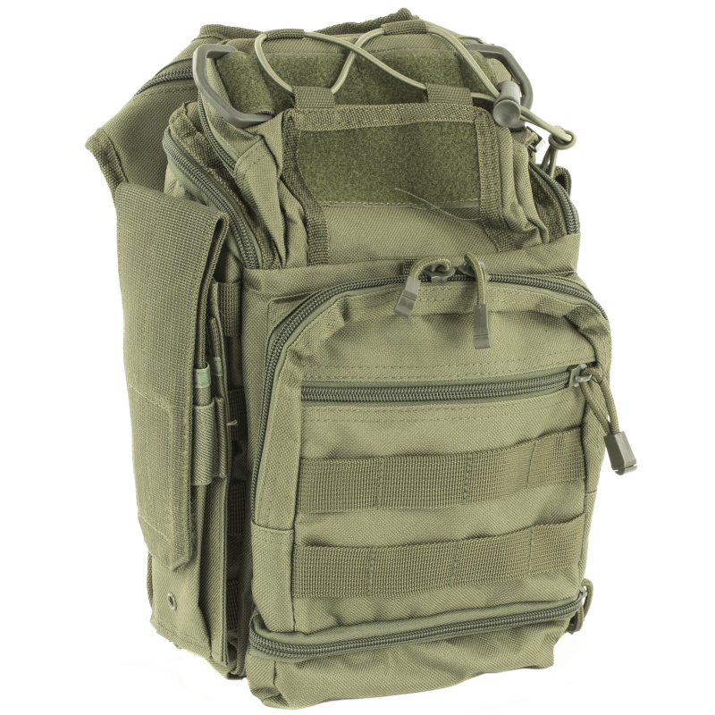 Ncstar, First Responder Utility Bag, Nylon, Green, Molle / Pals Webbing, Rear Concealed Carry Pocket, Shoulder Strap