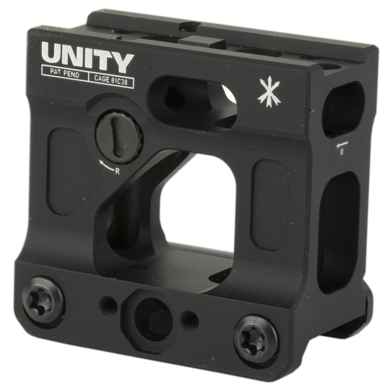 Unity Tactical, Fast Micro, Red Dot Mount, 2.26" Optical Height, Compatible With T1/T2 Footprints, Anodized Finish, Black