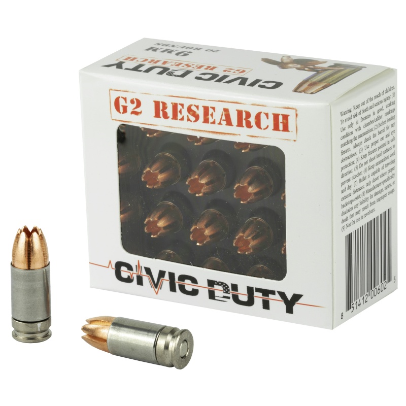 G2 Research Civic Duty 9Mm 94 Grain Lead Free Ammunition