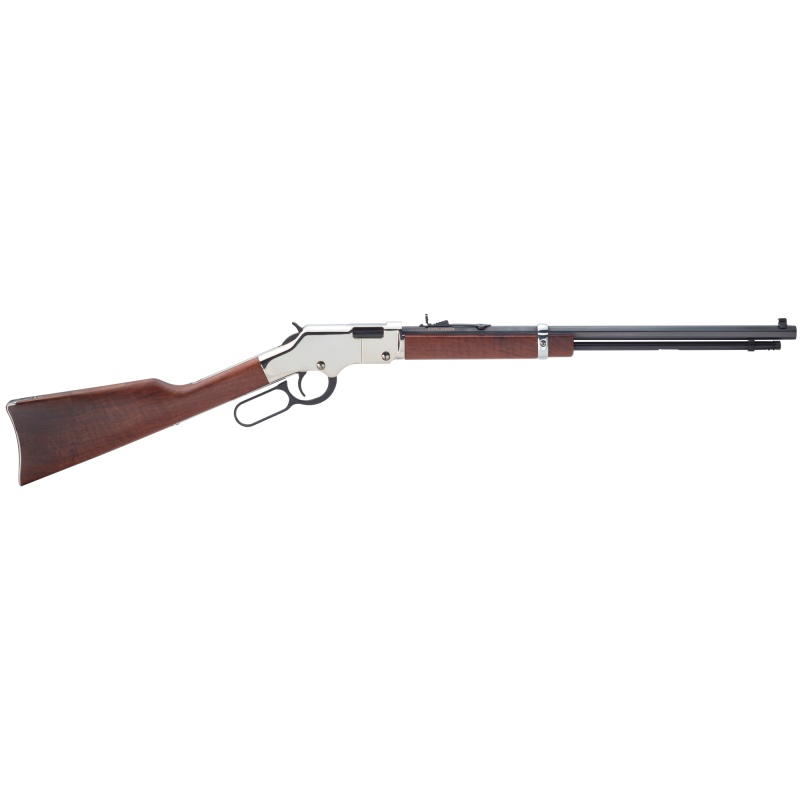 Henry Repeating Arms, Silver Boy, Lever Action Rifle, 22Lr, 20" Barrel, Nickel Finish, Walnut Stock, Adjustable Buckhorn Rear Sight/Beaded Front Sight, 16 Rounds And 21 Rounds