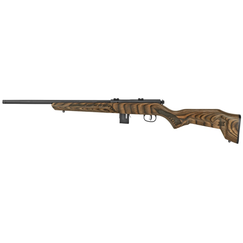 Savage Arms, 93R17 Minimalist, Bolt Action, Rifle, 17 Hmr, 18" Sporter Barrel, Brown Laminate , Laminate Stock, Right Hand, 10 Rounds, 1 Magazine, 2 Piece Weaver Base
