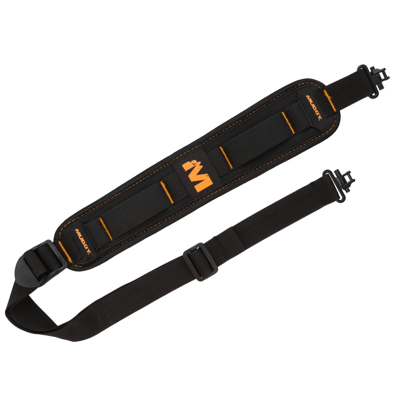 Muddy, Overlander Flexible Comfort Sling, Adjustable Length, Black And Orange, Includes Qd Swivels