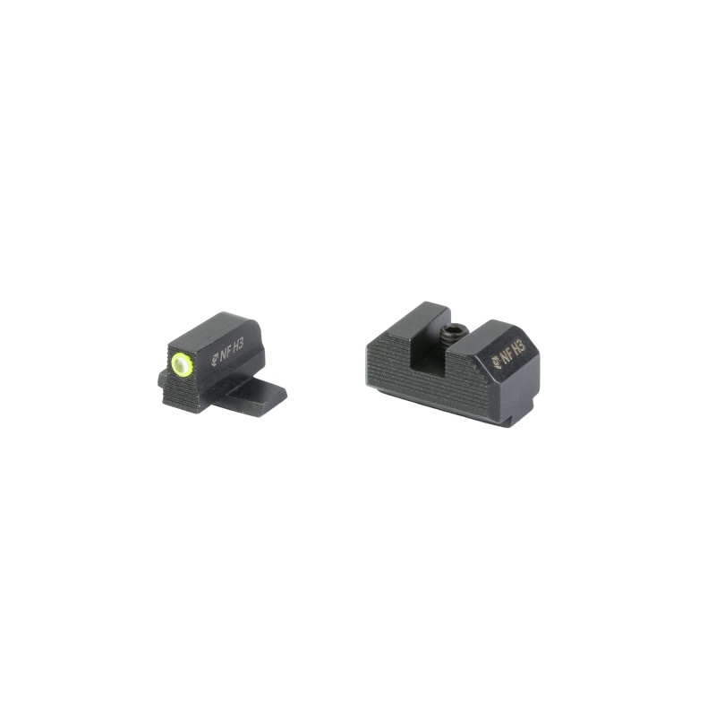 Night Fision, Optics Ready Stealth Series Sights, Tritium With Yellow Fluorescent Ring Front Sight, Black Rear Sight, Fits Springfield Hellcat Osp/Rdp, Square Notch Rear Sight, Nitride Finish, Black