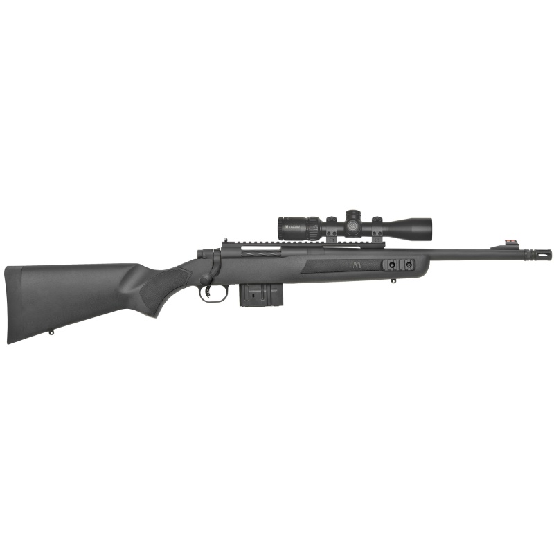 Mossberg, Mvp, Bolt Action, 7.62 Nato, 16.25" Barrel, 1:10 Twist, Matte Blued Finish, Black Synthetic Stock, Vortex Optics Scout 2-7X Scope, 10 Rounds, Ghost Ring Sight, 11" Forward Mounted Picatinny Rail