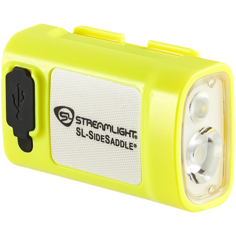 Streamlight, Sl- Sidesaddle Usb, Rechargeable Hat/Helmet Light, 400 Lumens, 4,250 Candela, Yellow, Includes Hard Hat Mount Kit And Usb-C Charging Cable