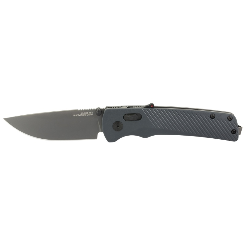 Sog Knives & Tools, Flash At, Folding Knife, 3.45" Straight Back, Urban Gray Grn Handle, D2 Steel, Titanium Nitride Finish, Black