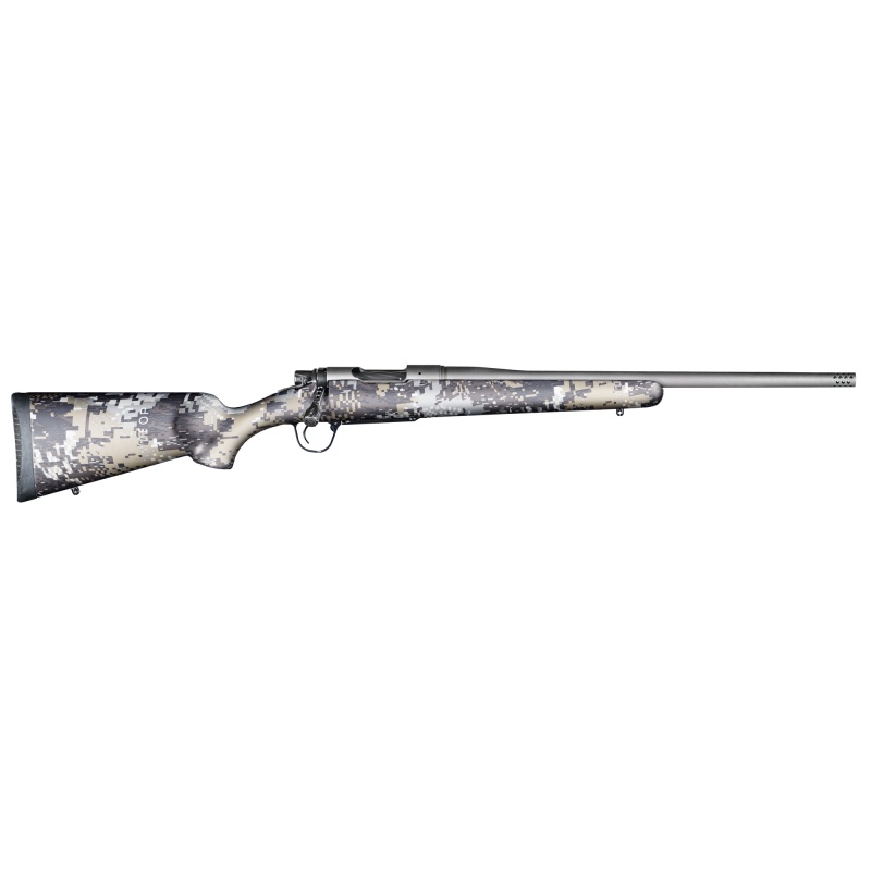 Christensen Arms, Mesa Fft, Bolt Action Rifle, 7Mm Prc, 22" Threaded Stainless Steel Barrel, 5/8X24 Radial Muzzle Brake, Cerakote Finish, Tungsten, Carbon Fiber Sporter Stock, Black With Gray Accents, 3 Rounds