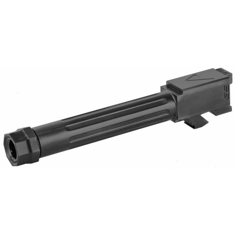 Agency Arms, Mid Line Barrel, 9Mm, Black Nitride Finish, Threaded And Fluted, Fits Glock 19 Gen 5