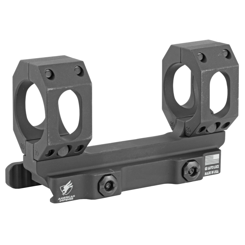 American Defense Mfg., Ad-Recon-S Scope Mount, Dual Quick Detach, Vertical Spit Rings, 30Mm, Standard Height, Black