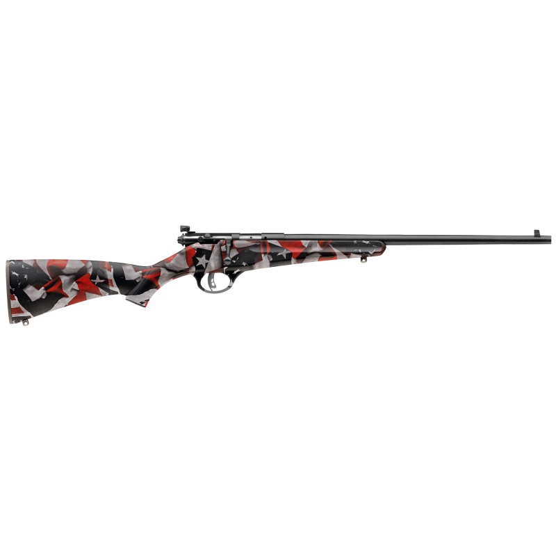Savage Arms, Rascal, Bolt Action, 22Lr, 16.13" Barrel, American Flag Synthetic Stock, Accutrigger, Adjustable Peep Sights, Single Shot, Right Hand