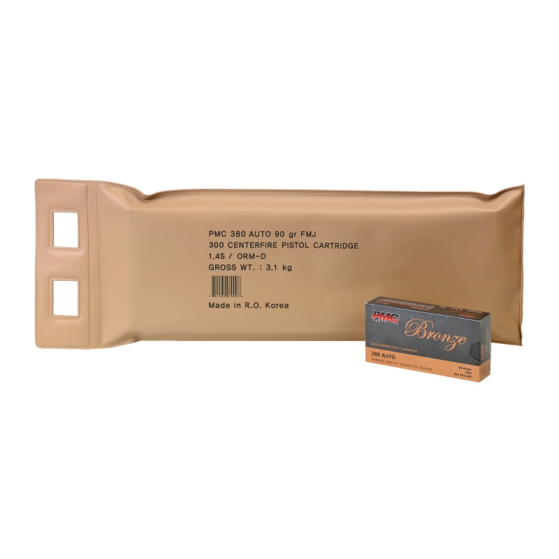 Pmc Ammunition, Bronze, 380Acp, 90 Grain, Full Metal Jacket, 300 Round Bulk Pack