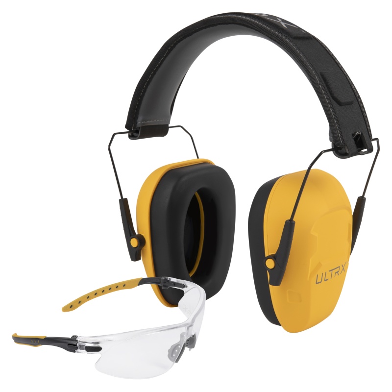 Allen Company, Ultrx Hearing And Eye Combo, Shield Passive Earmuff, Nrr 23Db, Yellow, Anti-Fog/Anti-Scratch Shooting Glasses, Clear, Ansi Z58 And Ce En-Rated