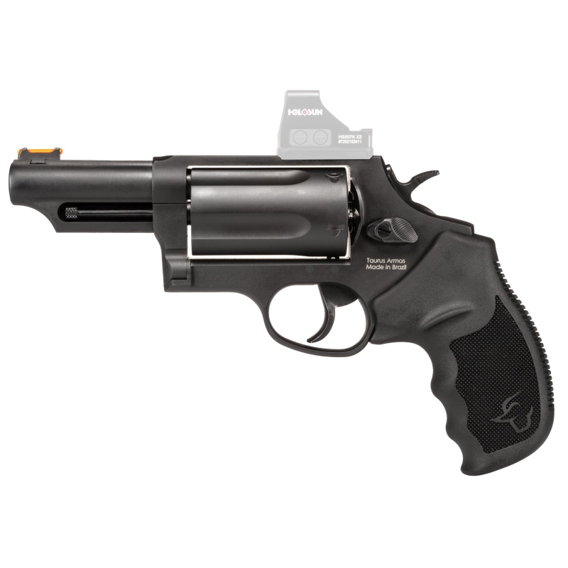 Taurus Usa, Judge T.O.R.O., Double Action, Metal Frame Revolver, Compact Frame, .45 Colt/410 Bore, 2.5" Chamber, 3" Barrel, Fiber Optic Front Sight, Optics Ready, Rubber Grips, Oxide Finish, Black, 5 Rounds