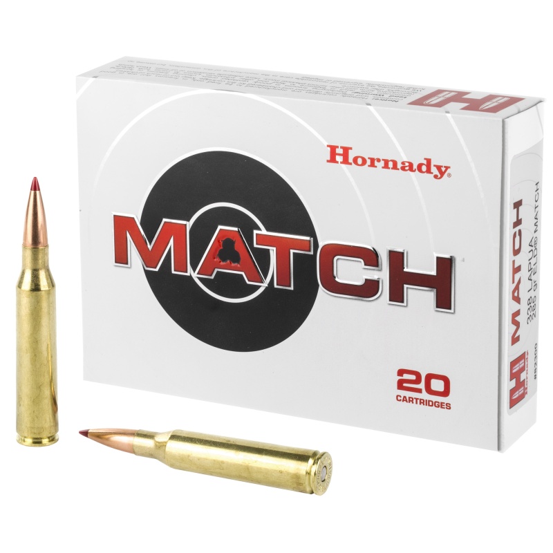 Hornady, Match, 338 Lapua, 285 Grain, Eld Match, 20 Round Box
