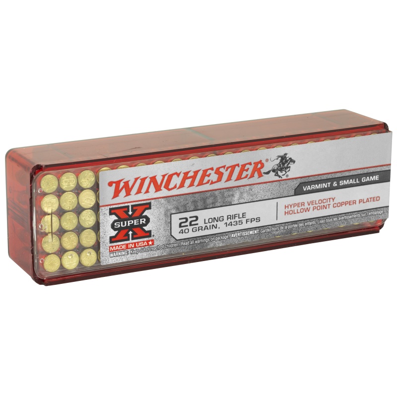 Winchester Ammunition, Hyper Velocity, 22Lr, 40 Grain, Copper Plated ...