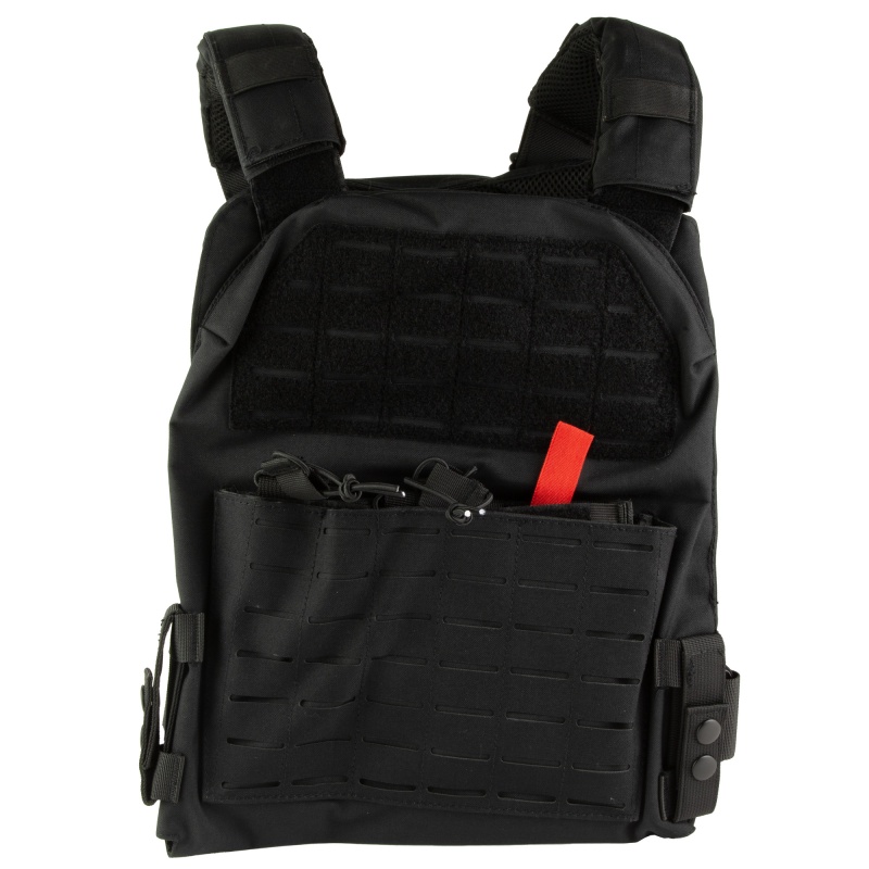 Ncstar, Laser Cut Plate Carrier, Black, Size 2Xl, Laser Cut Molle Slots, Kangaroo Pouch, Fits 11"X14" Hard Plates