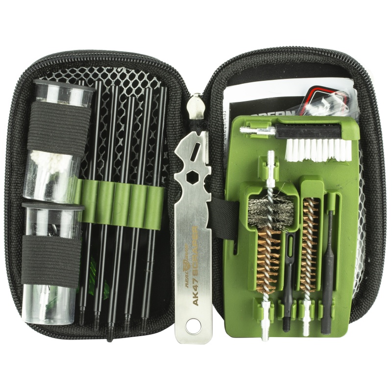 Real Avid, Real Avid, Gun Boss, Ak47 Cleaning Kit, Threaded Rods, T-Handle, Brushes, Mop, Drift Pin Punch With Gas Port Scraper Tip, Bore Illuminator, Safety Flag, Carbon Scraper, Cleaning Patches, Includes Zippered Case With Ballistic Nylon Shell