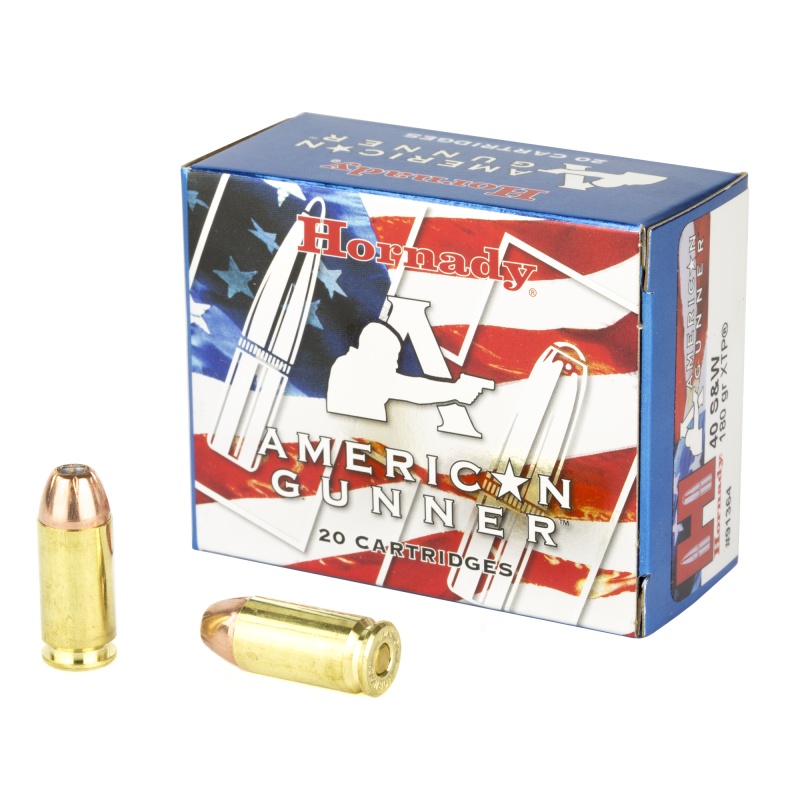 Hornady, American Gunner, 40 S&W, 180 Grain, Xtp, 20 Round Box