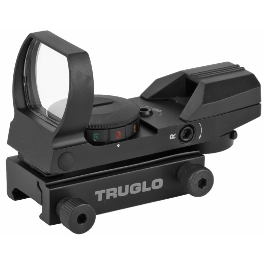 Truglo, Red Dot, Black Finish, Multiple Reticle, Dual Color Open Dot Sight, 34Mm