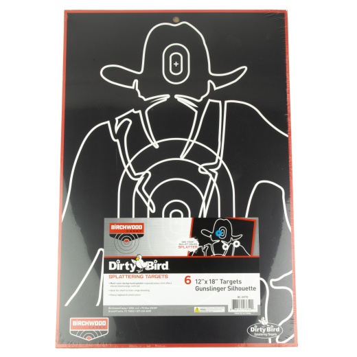 Birchwood Casey, Dirty Bird, 12 X 18 Gunslinger Silhouette Target, 6 Targets