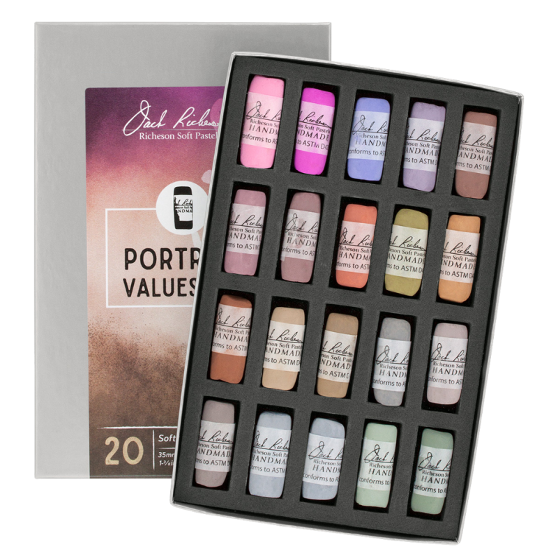 Richeson Soft Handrolled Pastels Set Of 20 - Color: Portrait Values 4-6