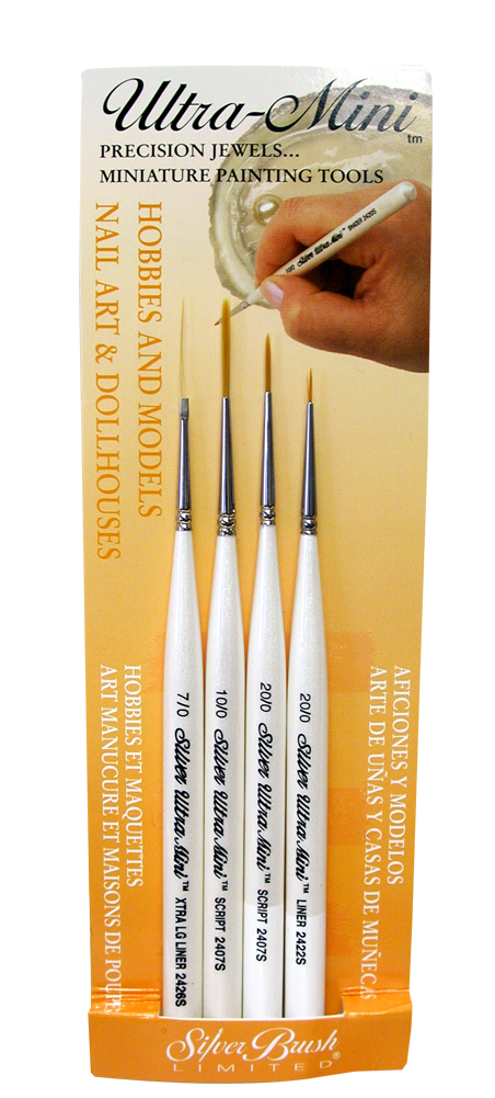 Silver Brush Ultra Mini Detail Brush Set Of 4 - Short Handles