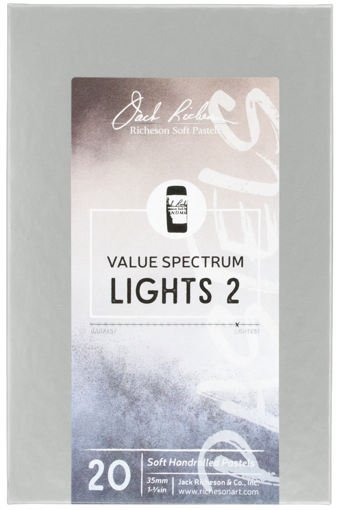 Richeson Soft Handrolled Pastels Set Of 20 - Color: Value Spectrum Lights 2