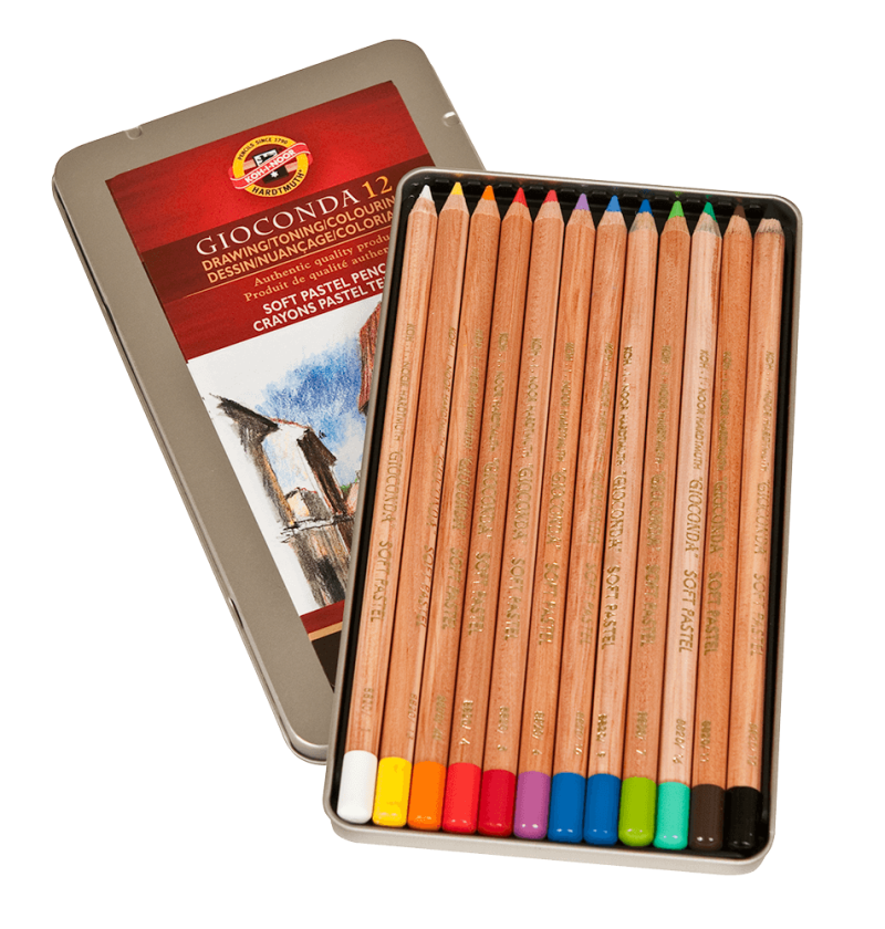 Koh-I-Noor Gioconda Soft Pastel Pencil Tin Set Of 12