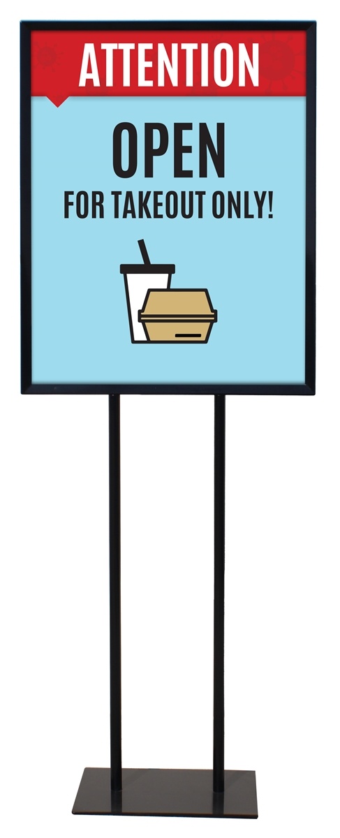 Takeout Only - Poster Sign Holder Floor Stand 22" x 28" with Print