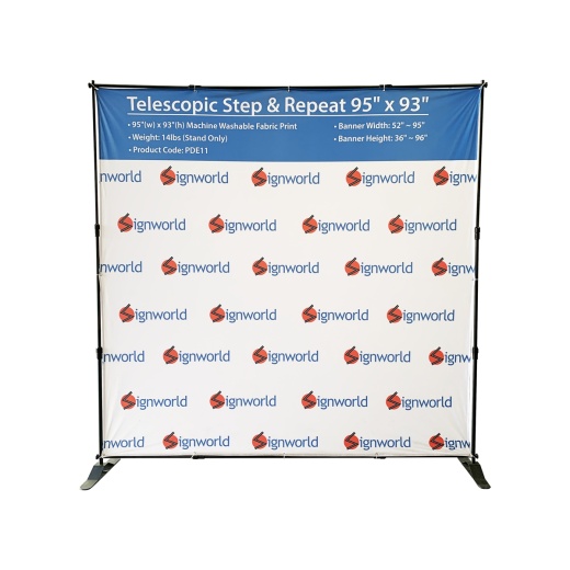 Telescopic Step & Repeat Banner Stand 8Ft - With Fabric Print