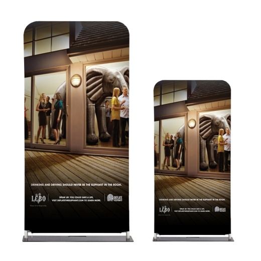 3 Ft Straight Tube Display with Double Sided Fabric Print