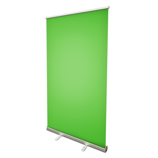 Retractable Roll Up Banner Stand 57" with Green Screen Vinyl Print