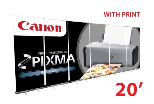 20Ft Wall - 33" Retractable Roll Up Banner Stands