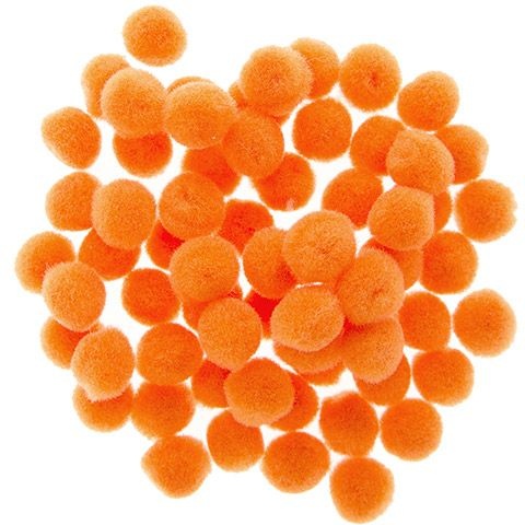 Acrylic Pom Poms Orange 0.25 Inches