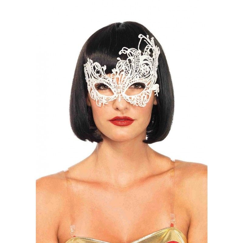 Leg Avenue Women's Fantasy Eye Mask Costume Accessory White One Size