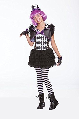 Halloween Wholesalers Hatter Madness Girls Costume (Black & White)