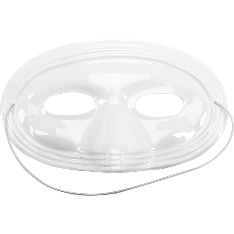 Half Face Plastic Mask White 6.75Inch