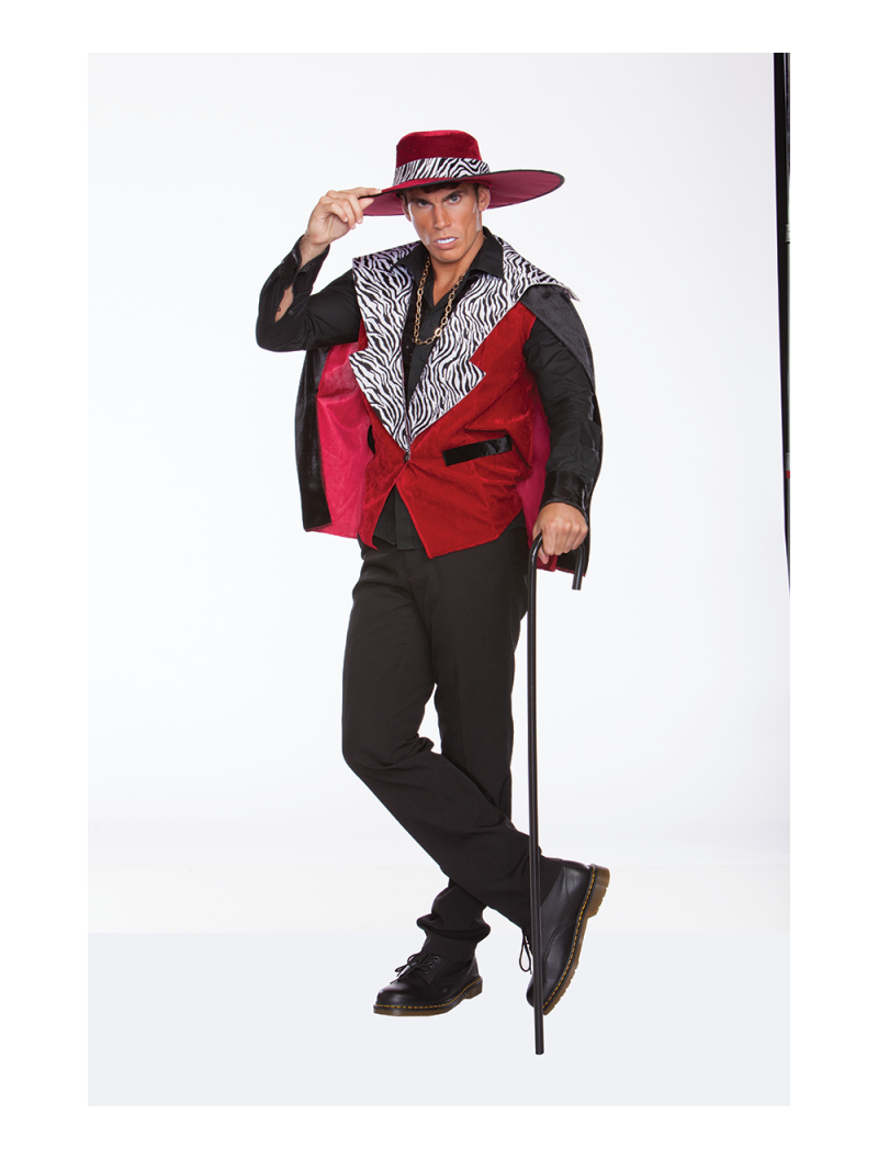 Halloween Wholesalers Men Count Pimpula - Red Costume