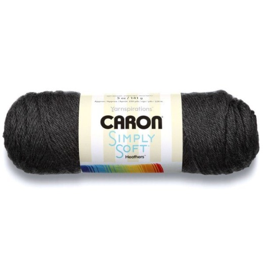 Spinrite Caron Simply Soft Heathers Yarn Charcoal 1 Pack Of 3 Skein