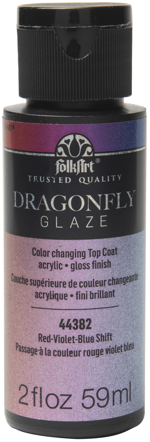 FolkArt Dragonfly Glaze Topcoat 2Oz Red Violet Blue