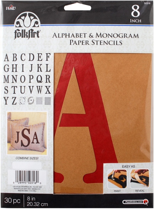 Folkart Paper Stencil 6 Inch -8 Inch -Serif 8 Inch 30 Per Pkg