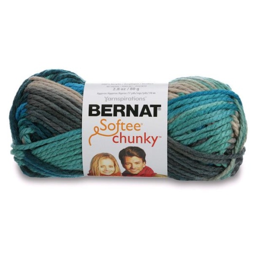 Spinrite Bernat Softee Chunky Ombre Yarn Deep Waters