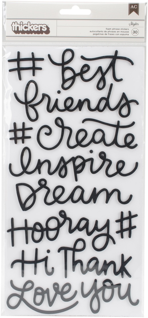 Girl Squad Thickers Stickers 5.5 Inch X11 Inch 30 Per Pkg Phrases/Foam