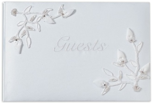 Baby Rose Collection Wedding Guest Book 6 X 9 Inches White