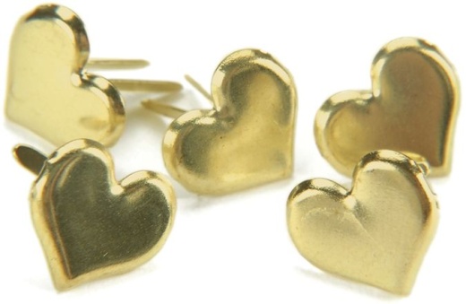 Creative Impressions Metal Paper Fasteners 50 Per Pkg Hearts - Gold