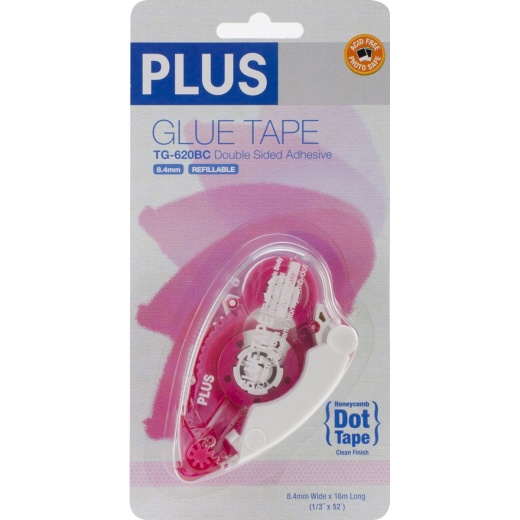 Plus Permanent Honeycomb Glue Tape Dispenser .33 X52.5 Inch