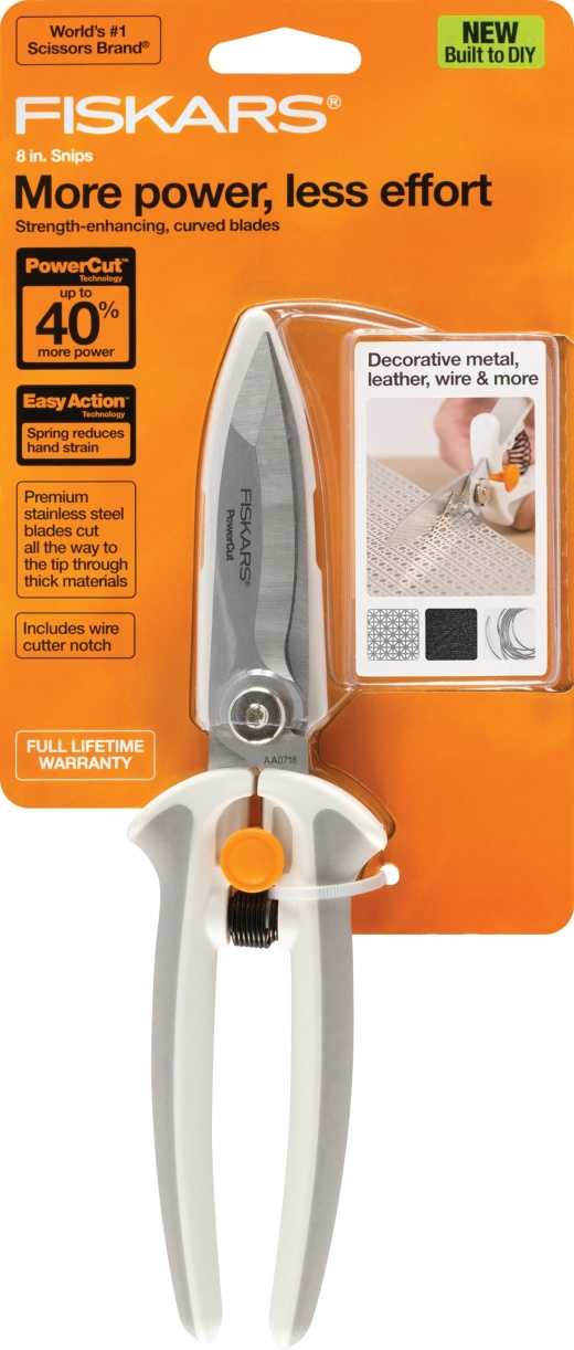 Fiskars Built To DIY Easy Action PowerCut Snips 8-8 Inch PowerCut