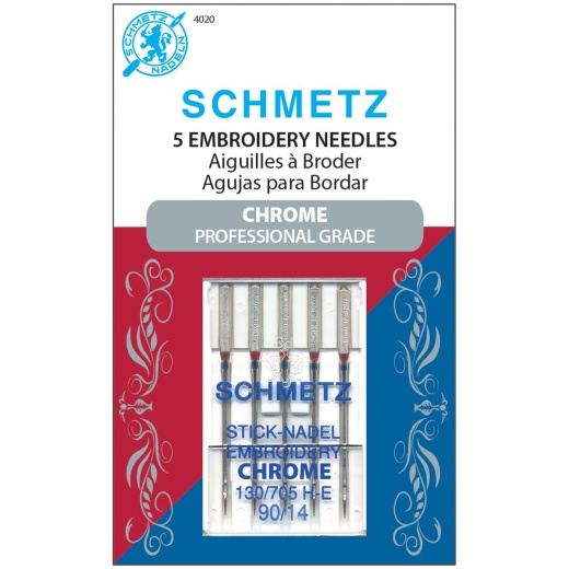 Schmetz Chrome Embroidery Machine Needles-Size 90/14 5 Per Pkg